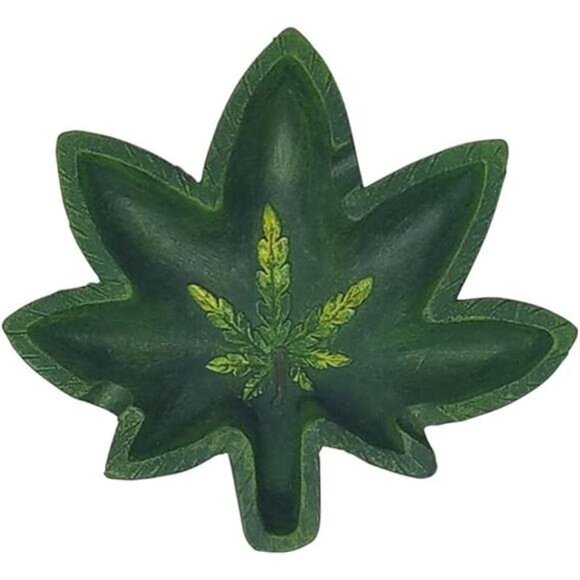 Pot Leaf Shape Cigarette Ashtray for Outdoors and Indoors Use -Modern Home Decor - Picture 5 of 5